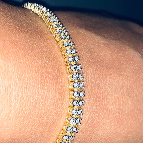 Rea diamond double row men tennis bracelet not CZ not fake unbeatable huge sale - Picture 11 of 13